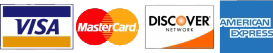 We accept Visa, MasterCard, Discover, and American Express